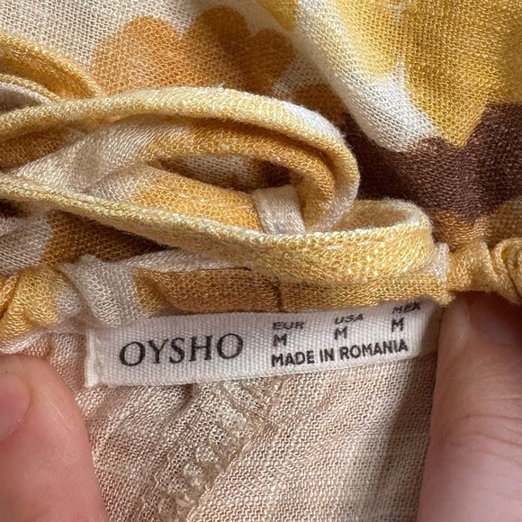 GUC Oysho- Floral Maxi Dress in Yellow and Brown. Size M - Picture 5 of 8
